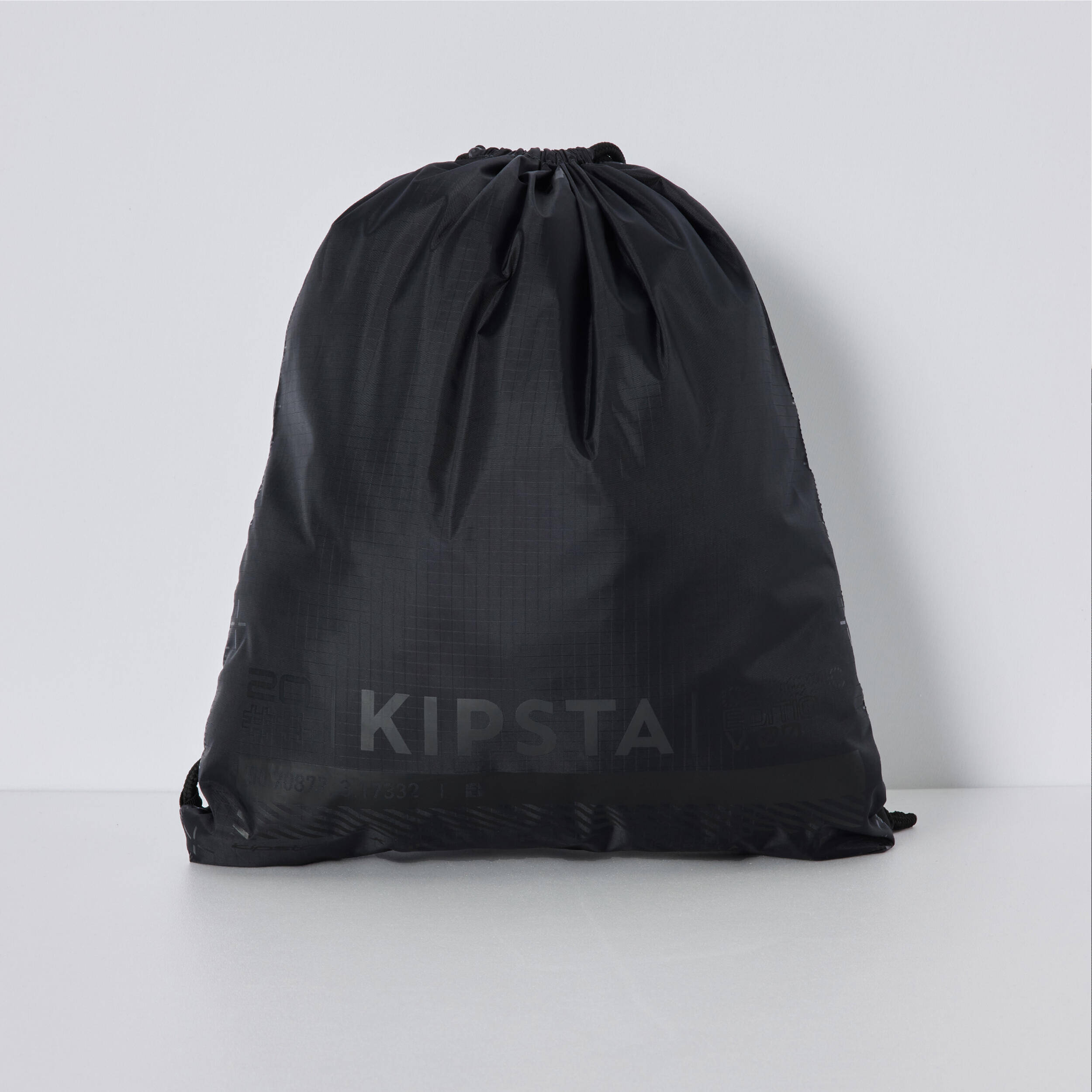 Drawstring Shoe Bag with Inner Zipped Storage Pocket Essential - Black -  3