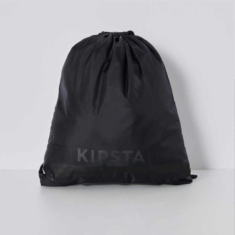 Drawstring Shoe Bag with Inner Zipped Storage Pocket Essential Black