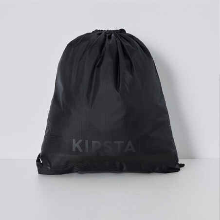 Drawstring Shoe Bag with Inner Zipped Storage Pocket Essential - Black