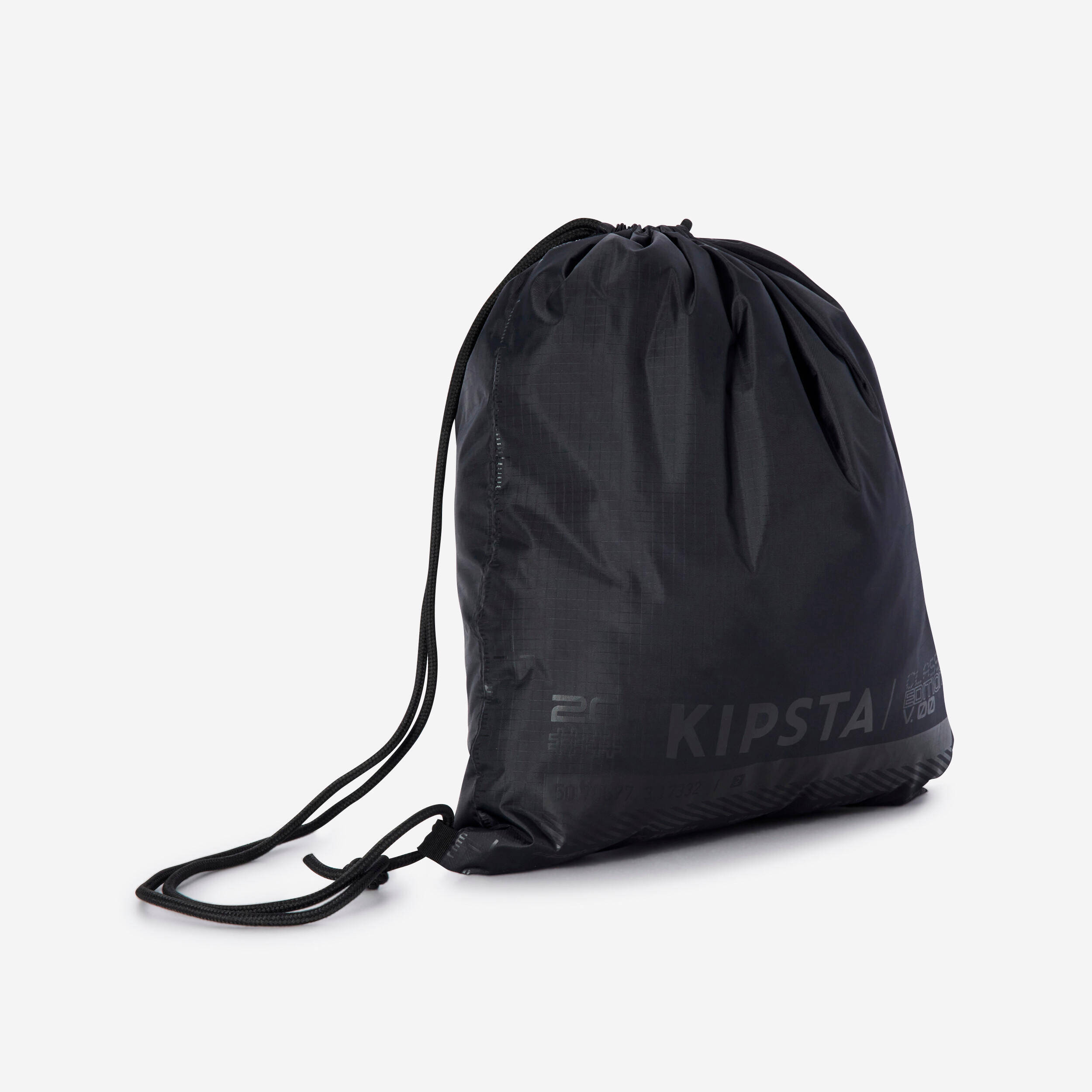 Drawstring Shoe Bag with Inner Zipped Storage Pocket Essential - Black -  1
