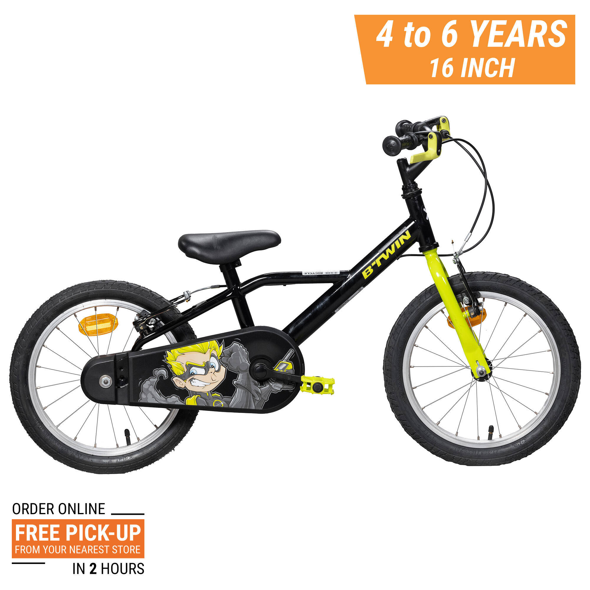 Kids Cycle Dark Hero 4 - 6 years (16inch) - Black Green -  1