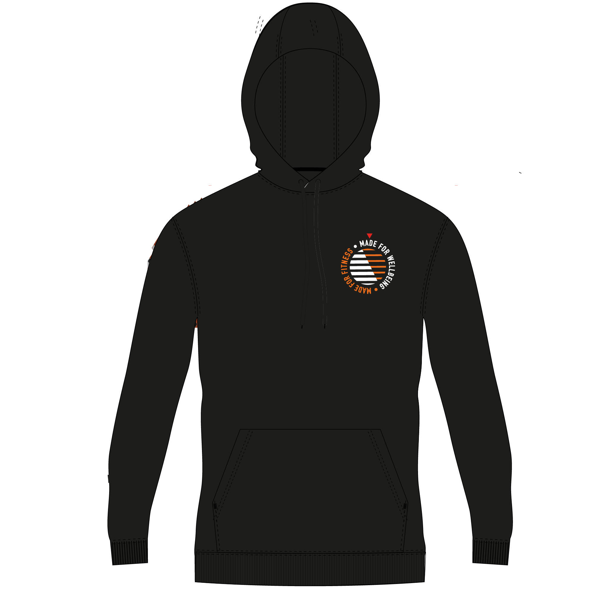 Men's Sweatshirt With Hood And Print 500- Black