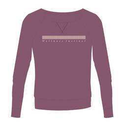 Women's Long-Sleeved Straight-Cut Crew Neck Cotton Fitness T-Shirt 500 - Purple