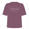 Women's Gym Cotton Blend Loose Fit Printed Tshirt-Grape Print