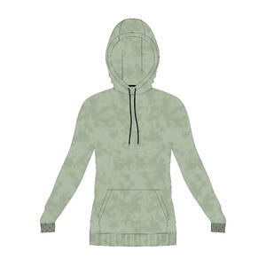 Women's Gym Cotton Blend Hoodie Sweatshirt 500 Print-Green