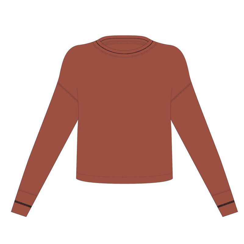 Bluză crop de fitness portocaliu stins damă