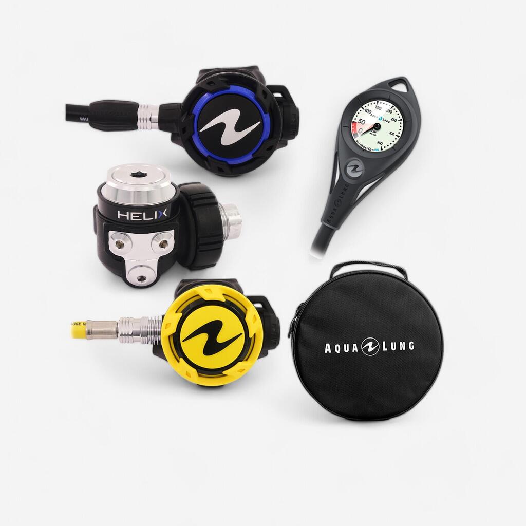 Diving Regulator + Octopus + Pressure Gauge + Bag Set HELIX DIN 300 bar