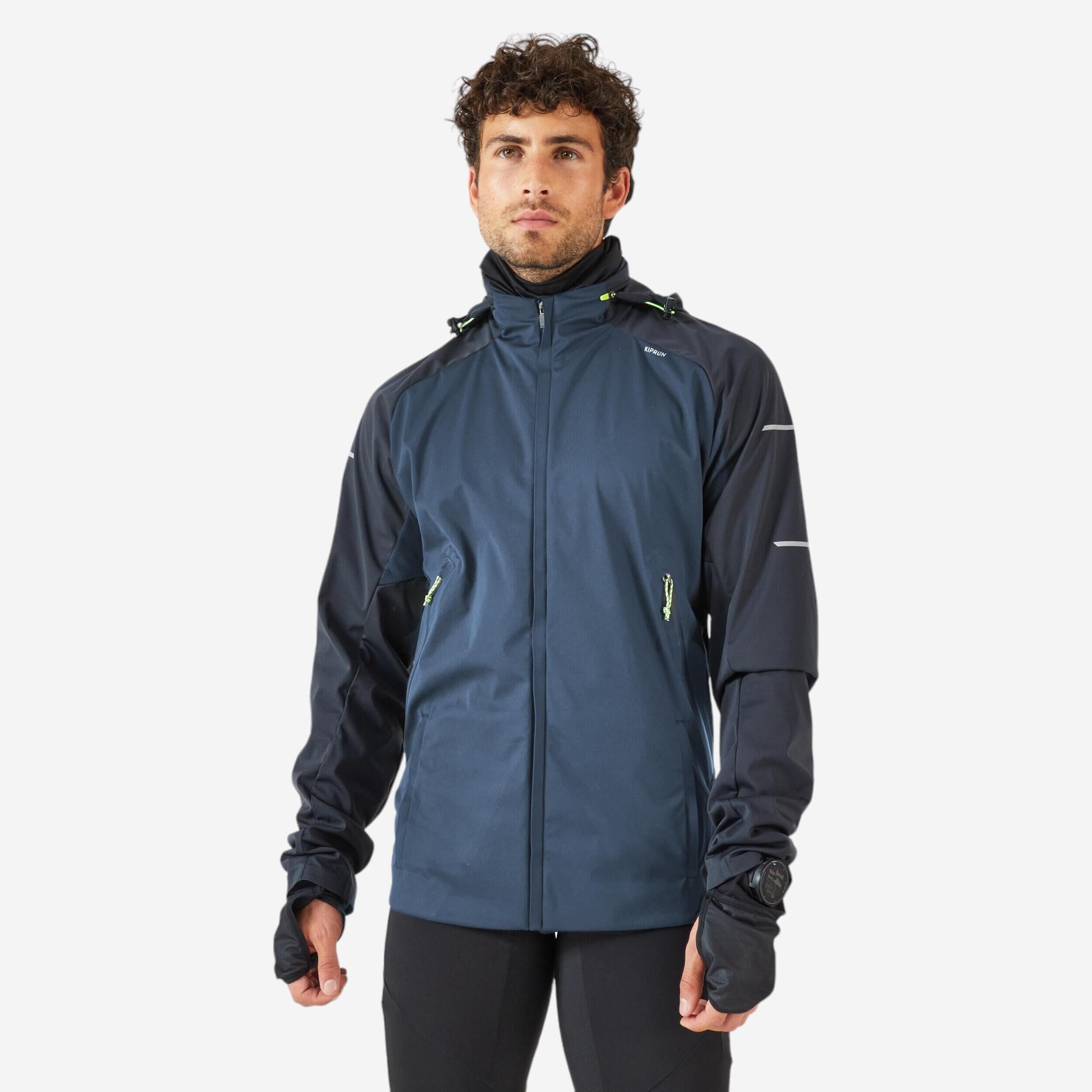 KIPRUN KIPRUN WARM REGUL MEN'S WINTER RUNNING WATER-REPELLENT WINDPROOF JACKET - DARK BLUE