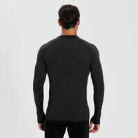 Adult Long-Sleeved Thermal Base Layer Top Keepdry 500 - Black