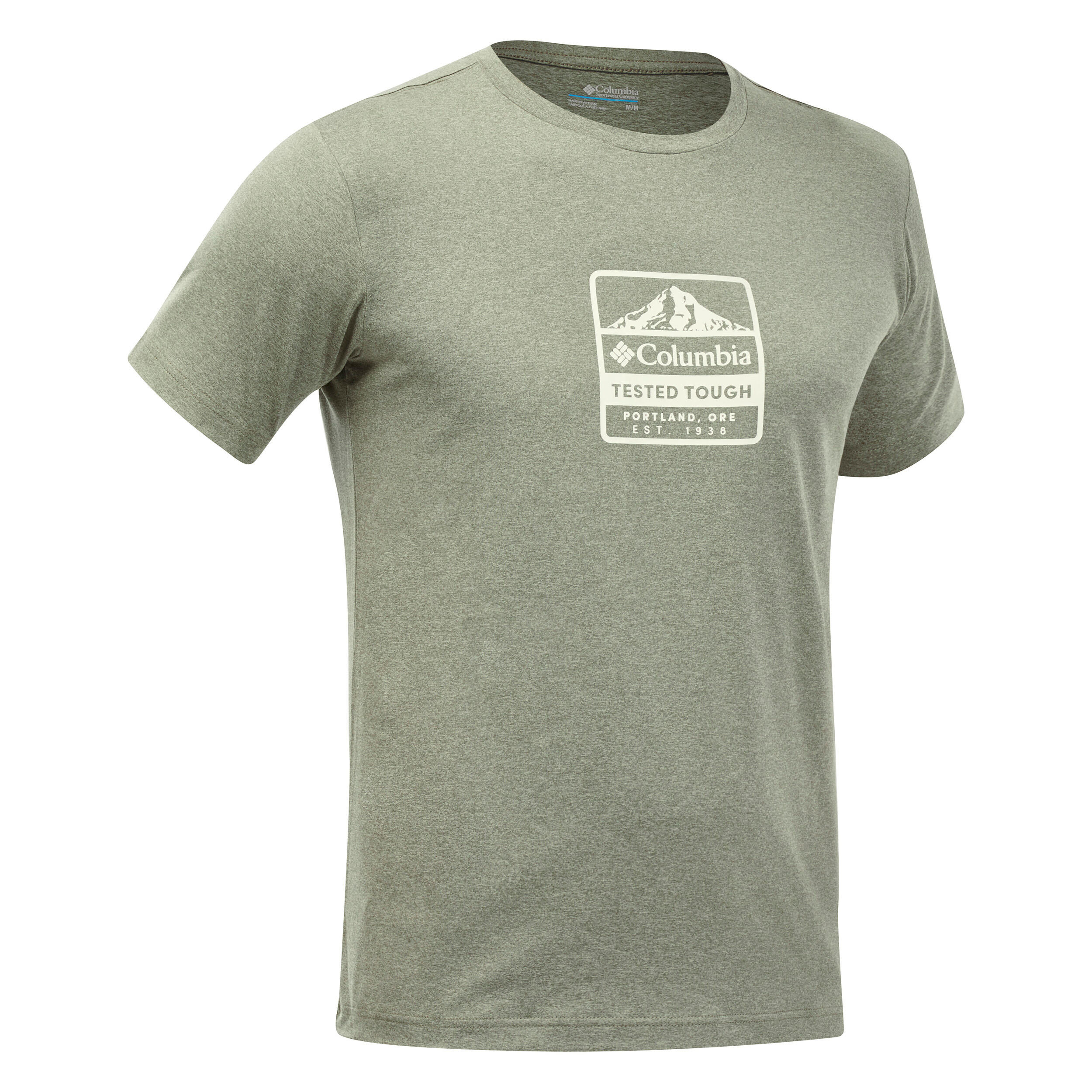Mountain Walking Short-Sleeved T-Shirt - Columbia Tech Trail Green 1/4