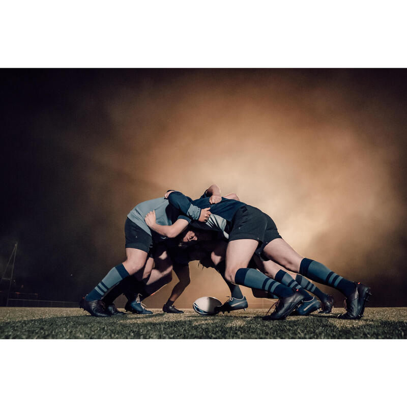 Rugby-Stutzenstrümpfe R500 hoch Damen/Herren marineblau