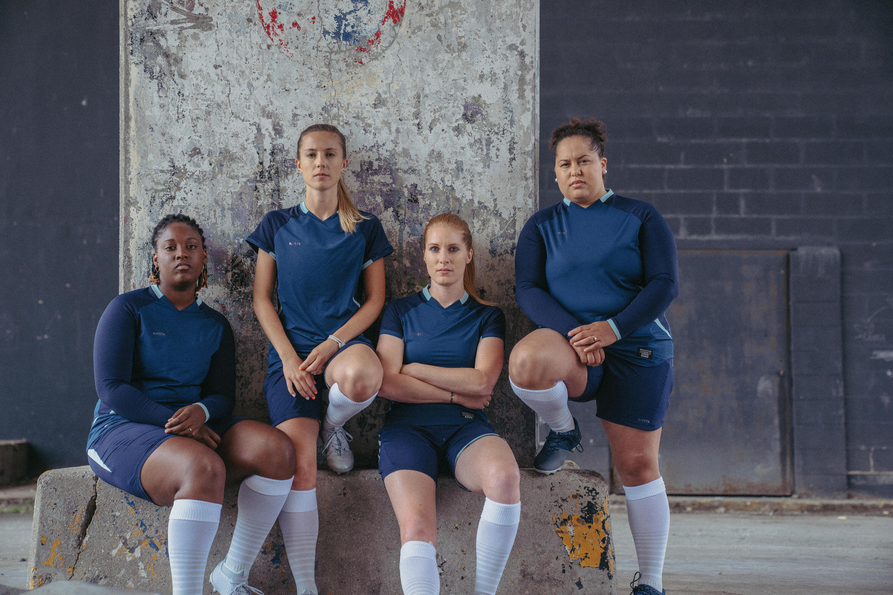 Maillot de football femme bleu, manche courte, coupe slim 17/17