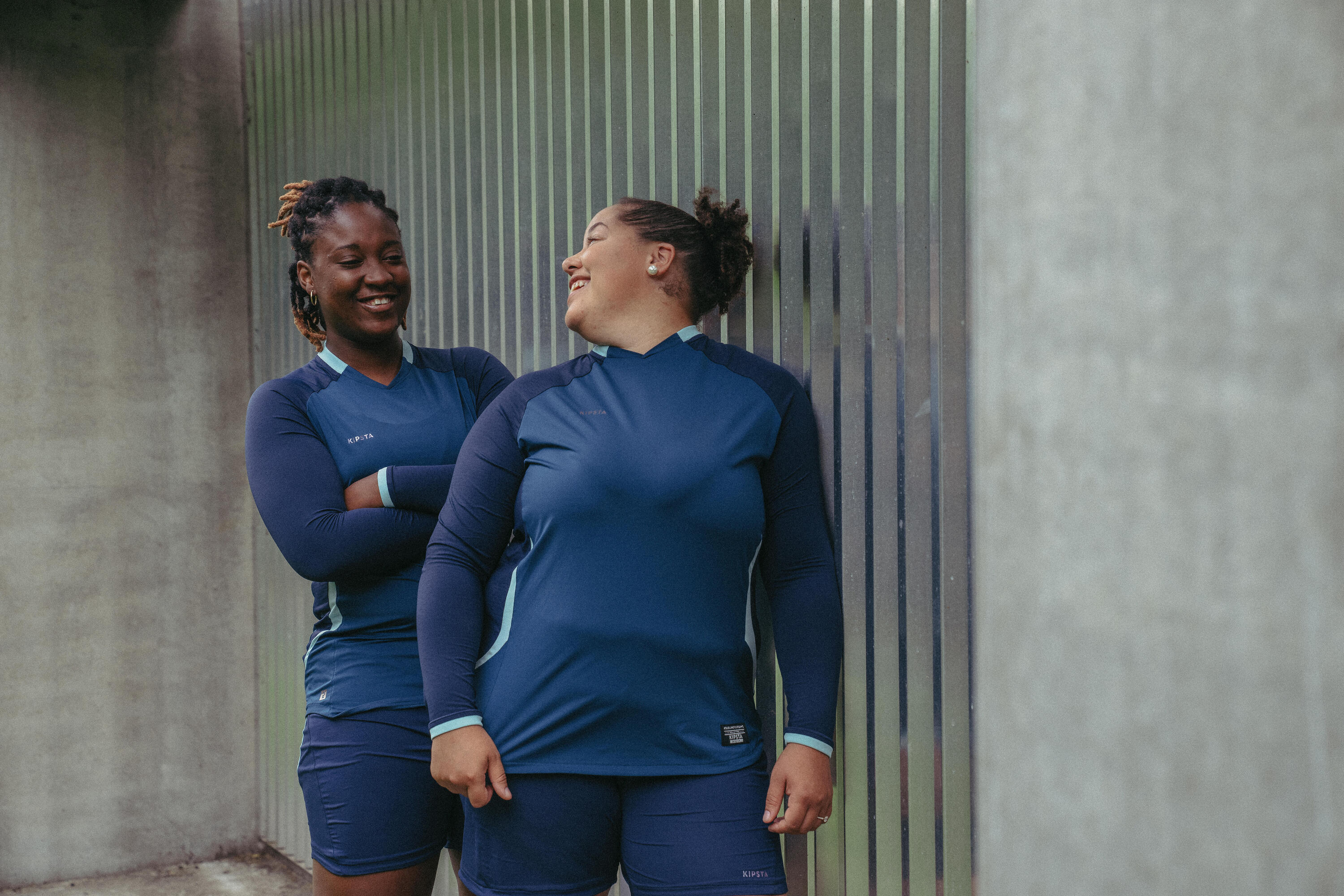 Maillot de football femme bleu, manches longues, coupe slim 9/17