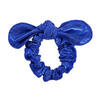 Scrunchie met strik voor turnen meisjes blauw met glitters