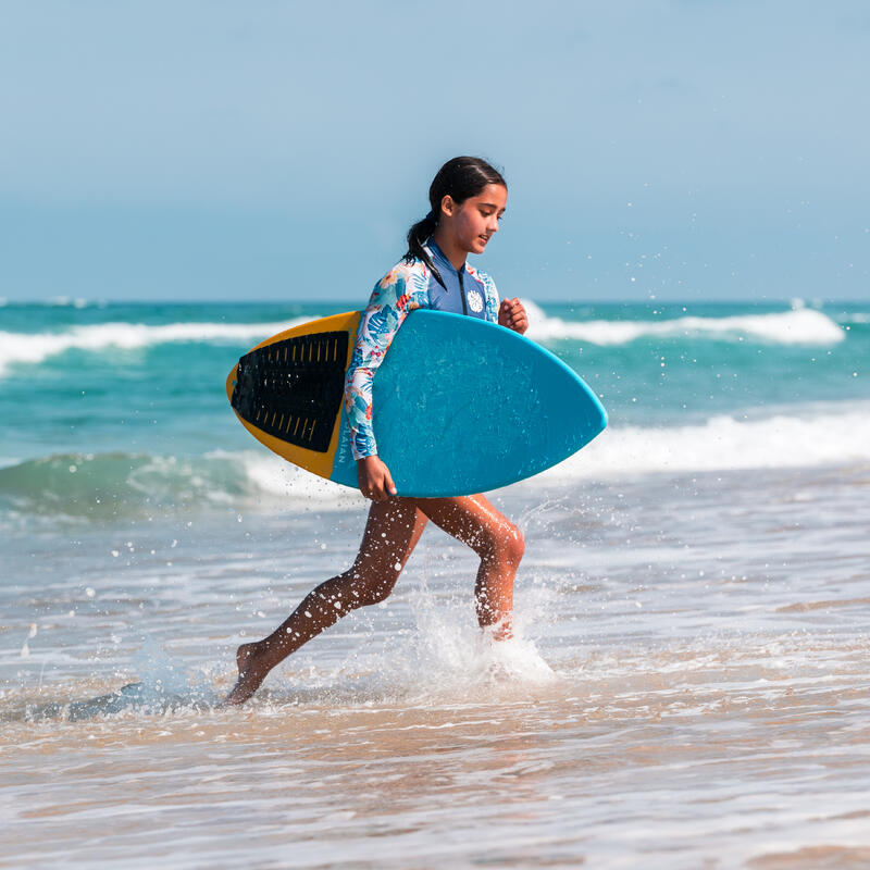 Skimboard 900 kind composiet vezel blauw oranje