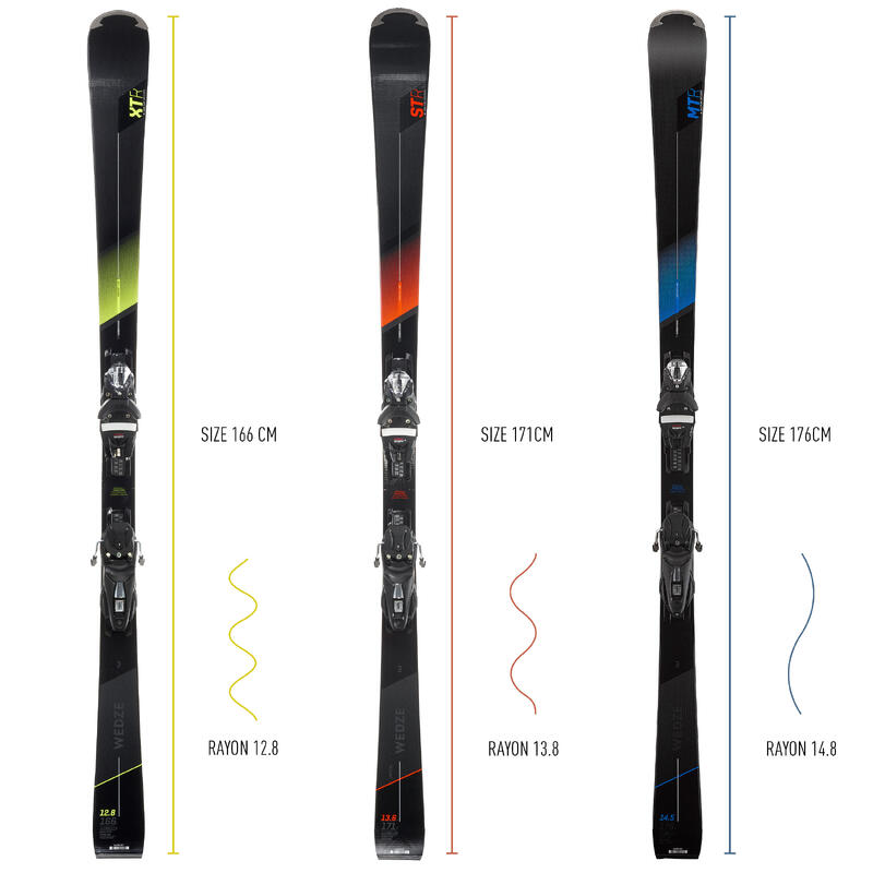 Skis alpins avec fixations homme – Cross 550+ noir - Noir - Wedze -  Décathlon