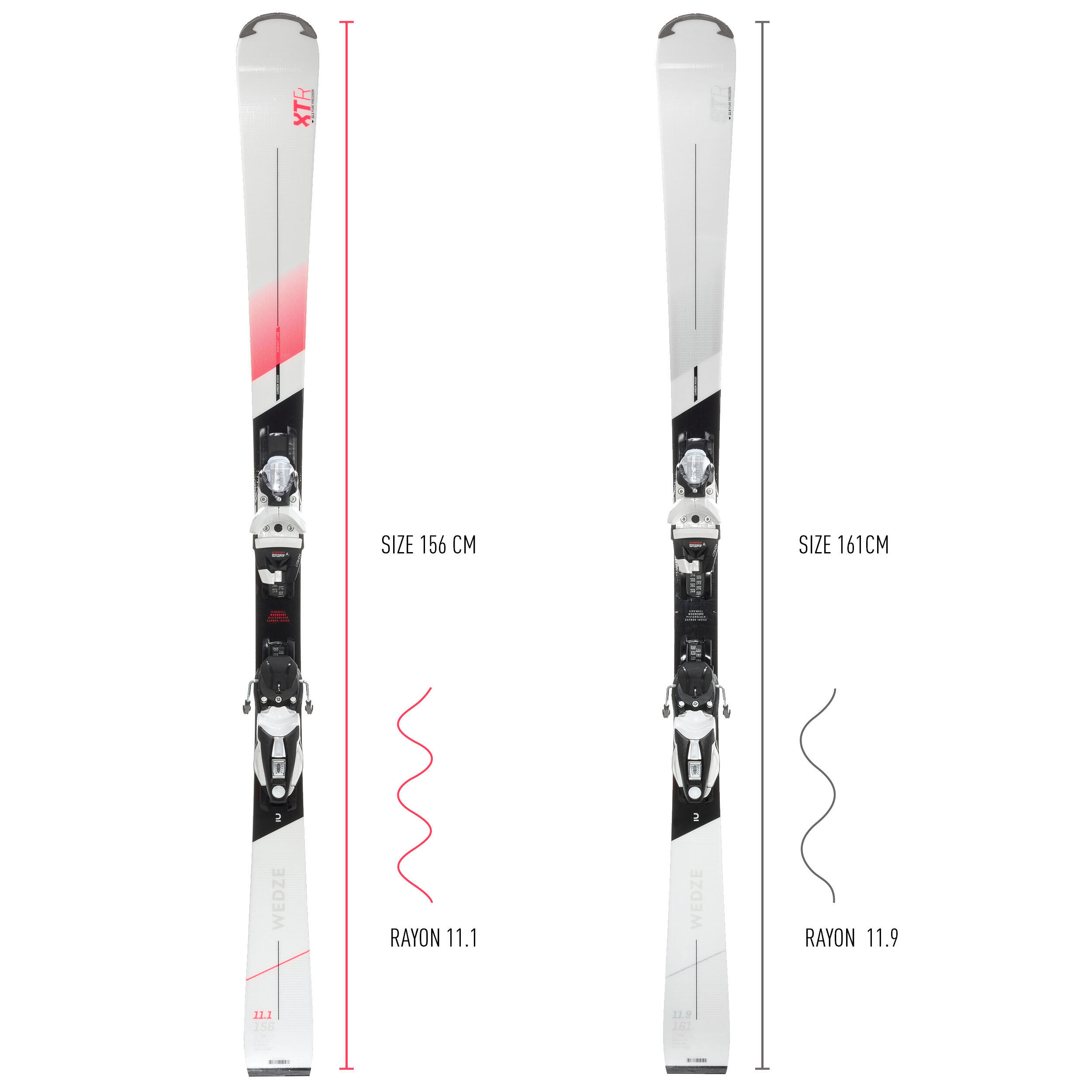 WEDZE Esquís alpino con fijaciones Mujer Wedze Boost 900 R