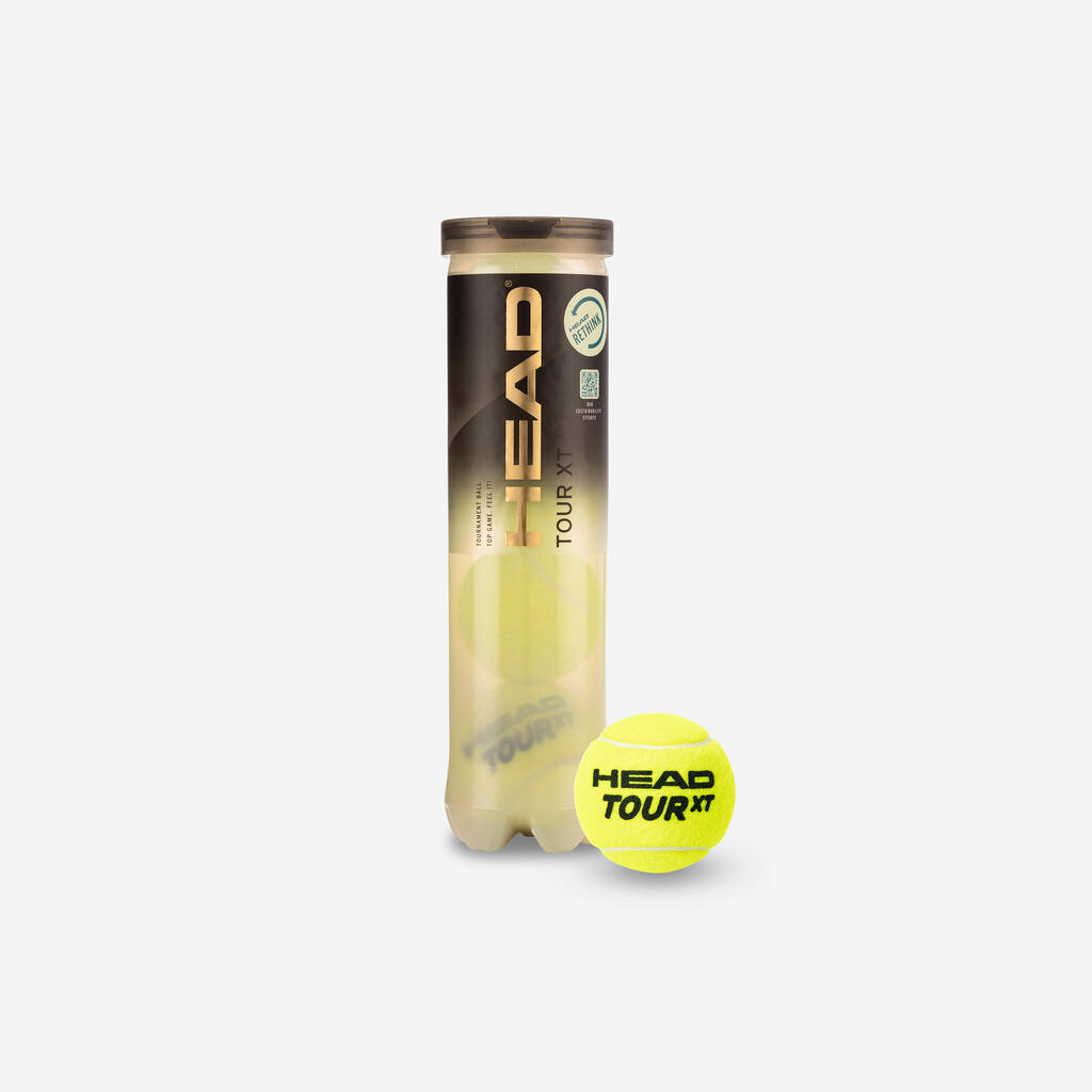 Control Tennis Balls Tour XT 4-Pack - Yellow