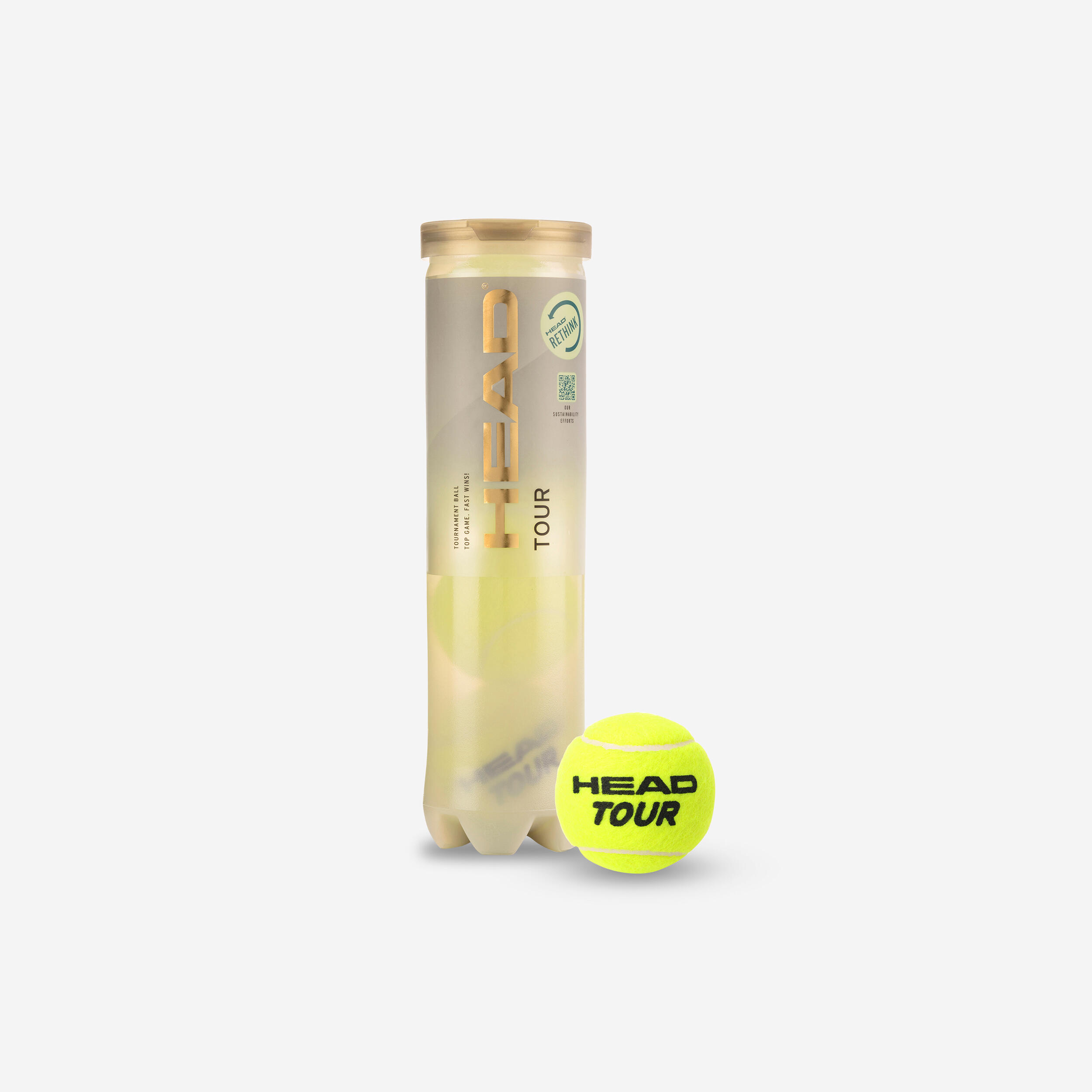Versatile Tennis Balls Tour 4-Pack - Yellow 2/2