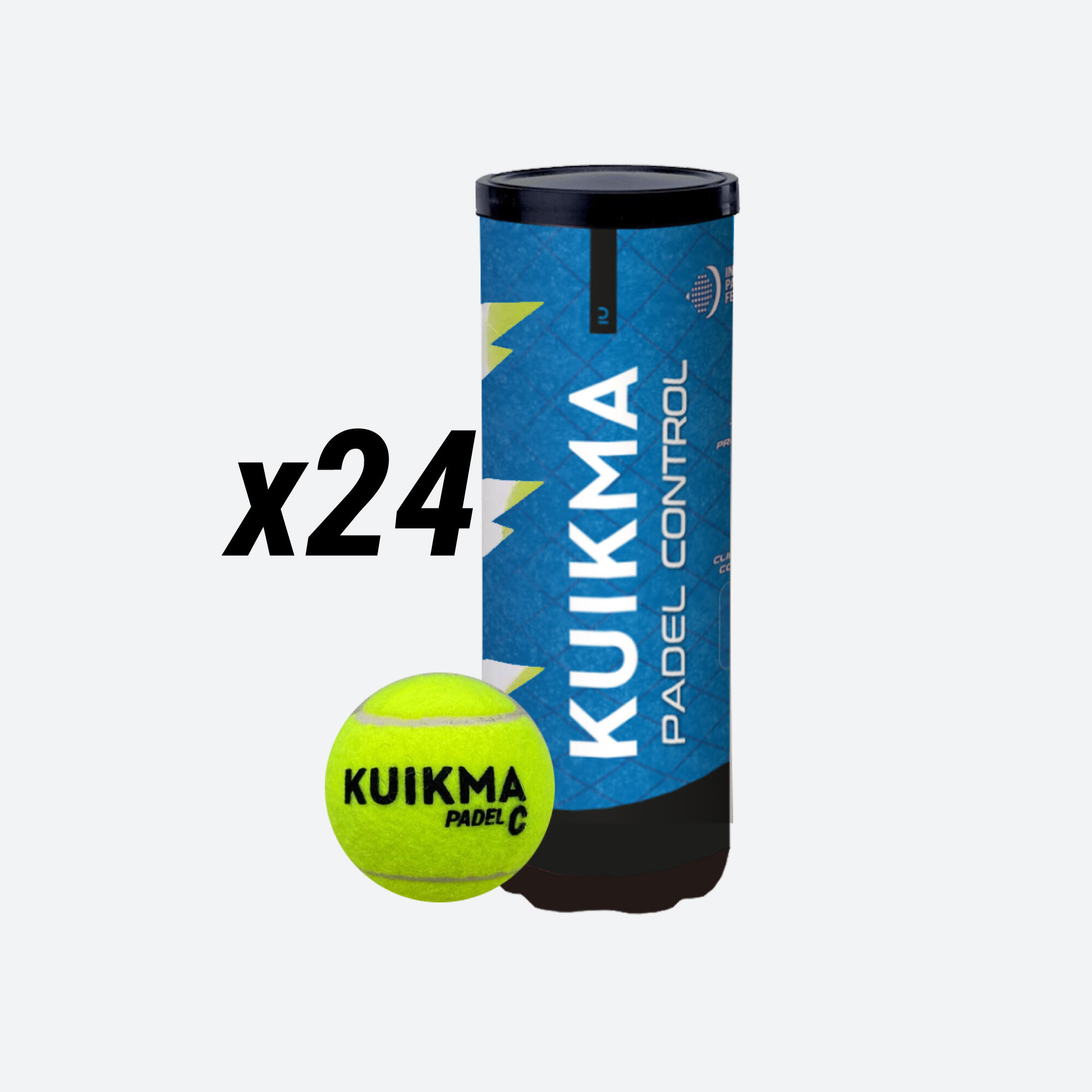 KUIKMA Pressurised Padel Balls Control - Case of 24 Tubes of 3 Balls