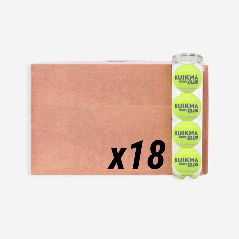 Padel Ball mit Druck - Kuikma PB Club Karton mit 18 × 4er-Dose
