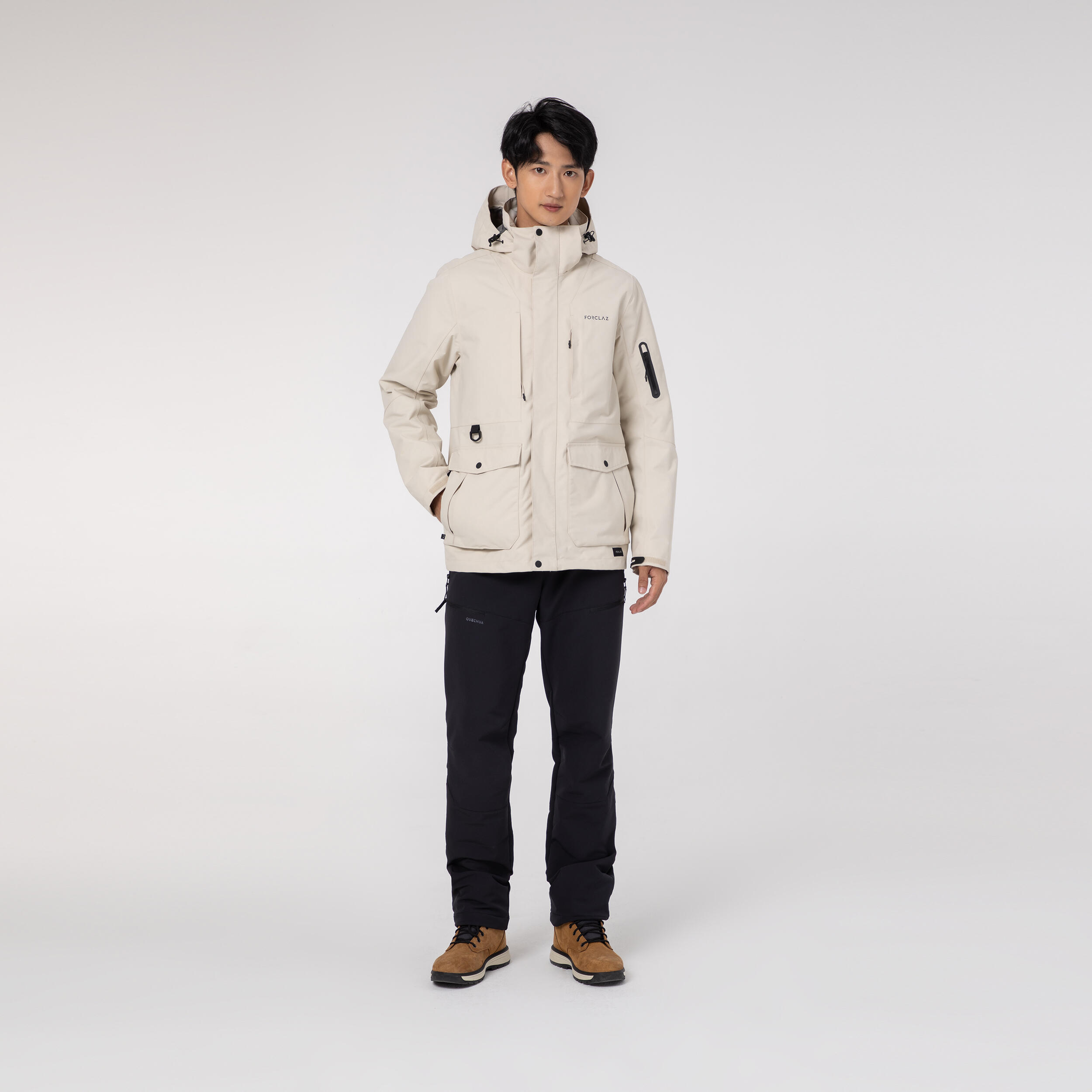 Men's Travel 3 in 1 Winter Down Jacket 500 -5°C - Khaki