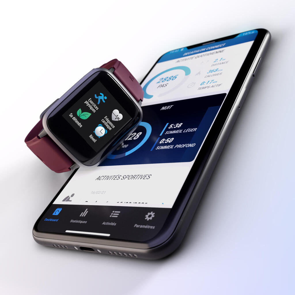 Smartwatch Multisportuhr mit Herzfrequenzmessung - CW700 HR lila 