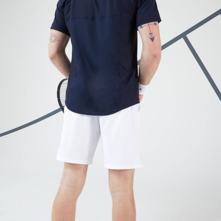 T-Shirt Lengan Pendek Tenis Pria TTS Dry RN - Navy/Putih
