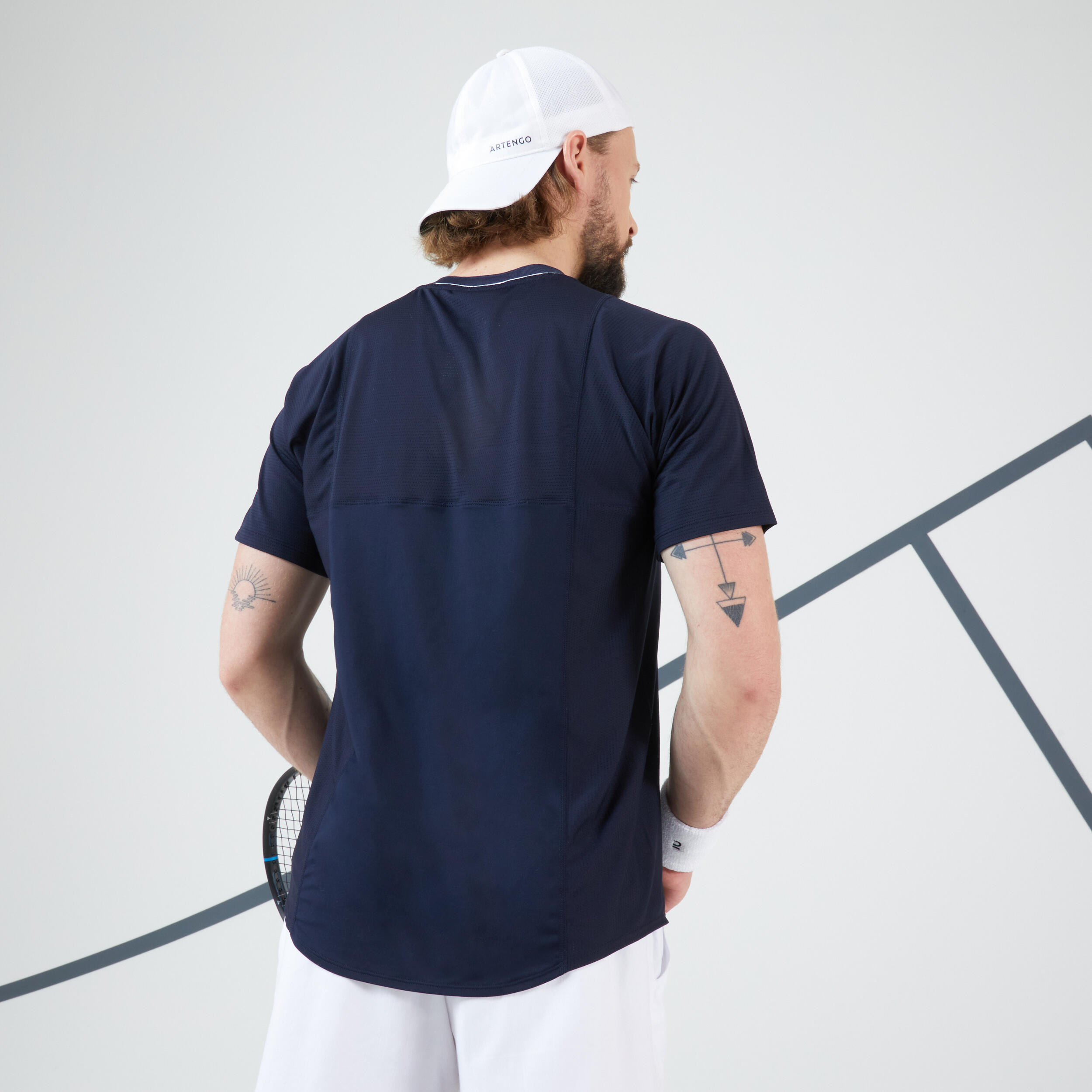 Men's Tennis Short-Sleeved T-Shirt TTS Dry RN - Navy/White 2/6