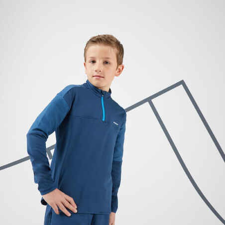 Boys' Long-Sleeved 1/2 Zip Thermal Tennis T-Shirt - Turquoise