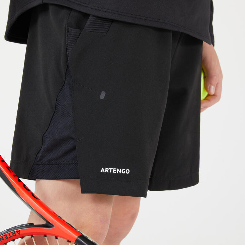 Short de tennis garcon - Dry - Noir