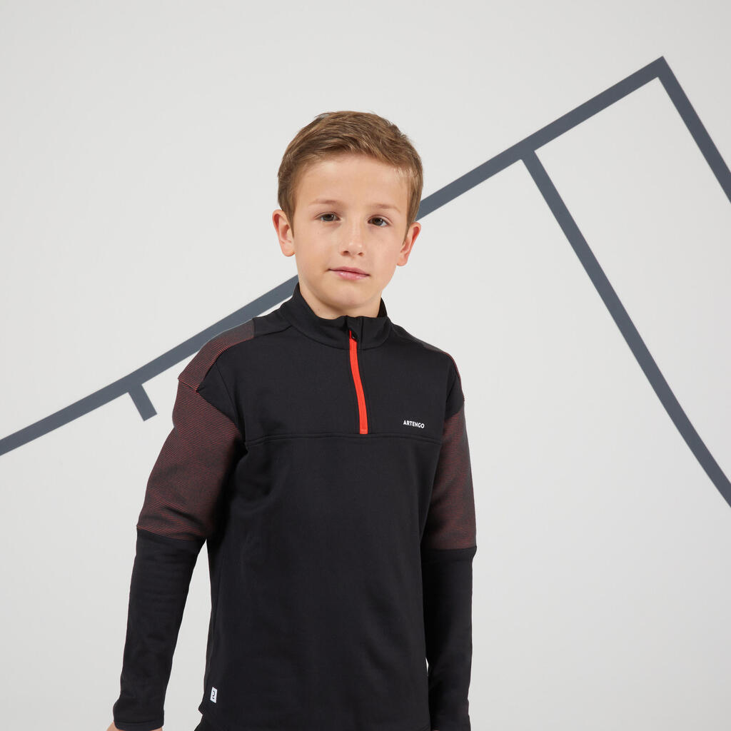 Kinder Langarmshirt Tennis - Thermic 1/2 Zip orange 