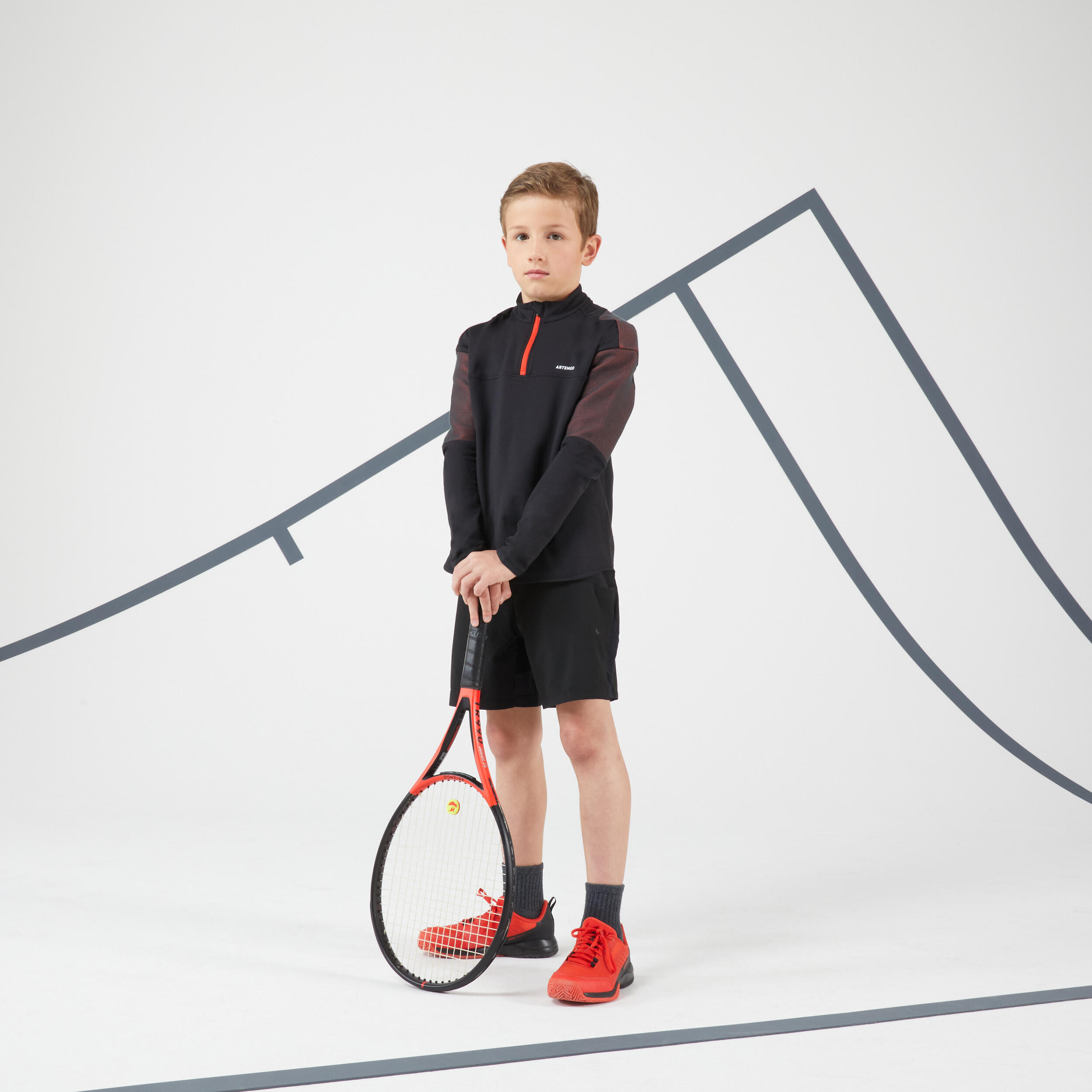 Short de tennis garcon - Dry - Noir 2/6
