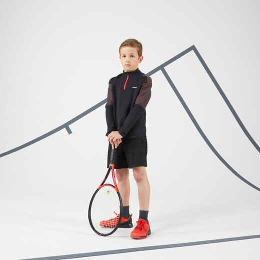 Kinder Langarmshirt Tennis - Thermic 1/2 Zip orange 