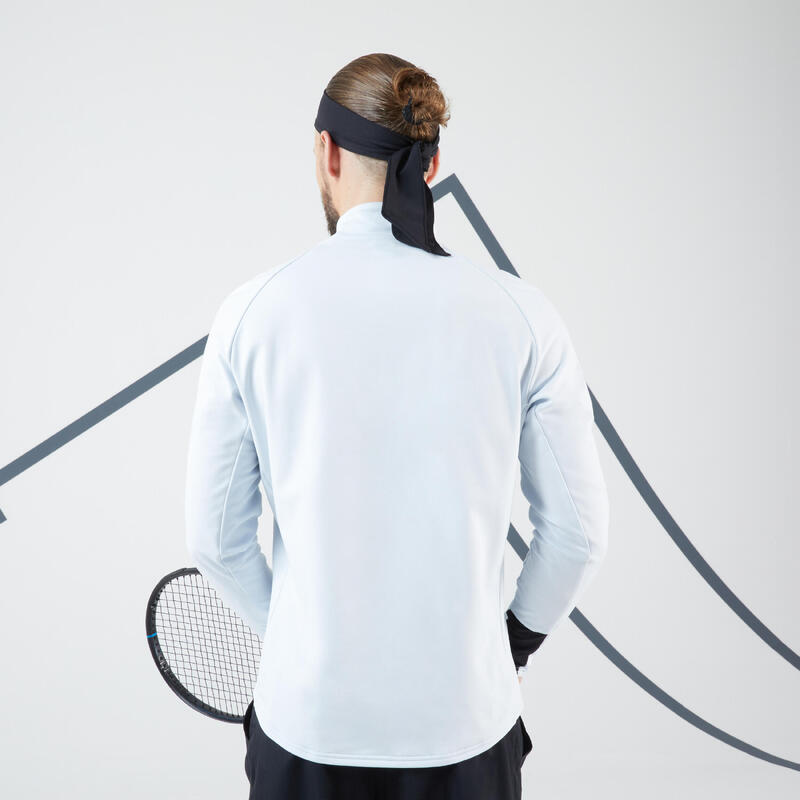 Bluza do tenisa męska długi rękaw Artengo Thermic z krótkim suwakiem