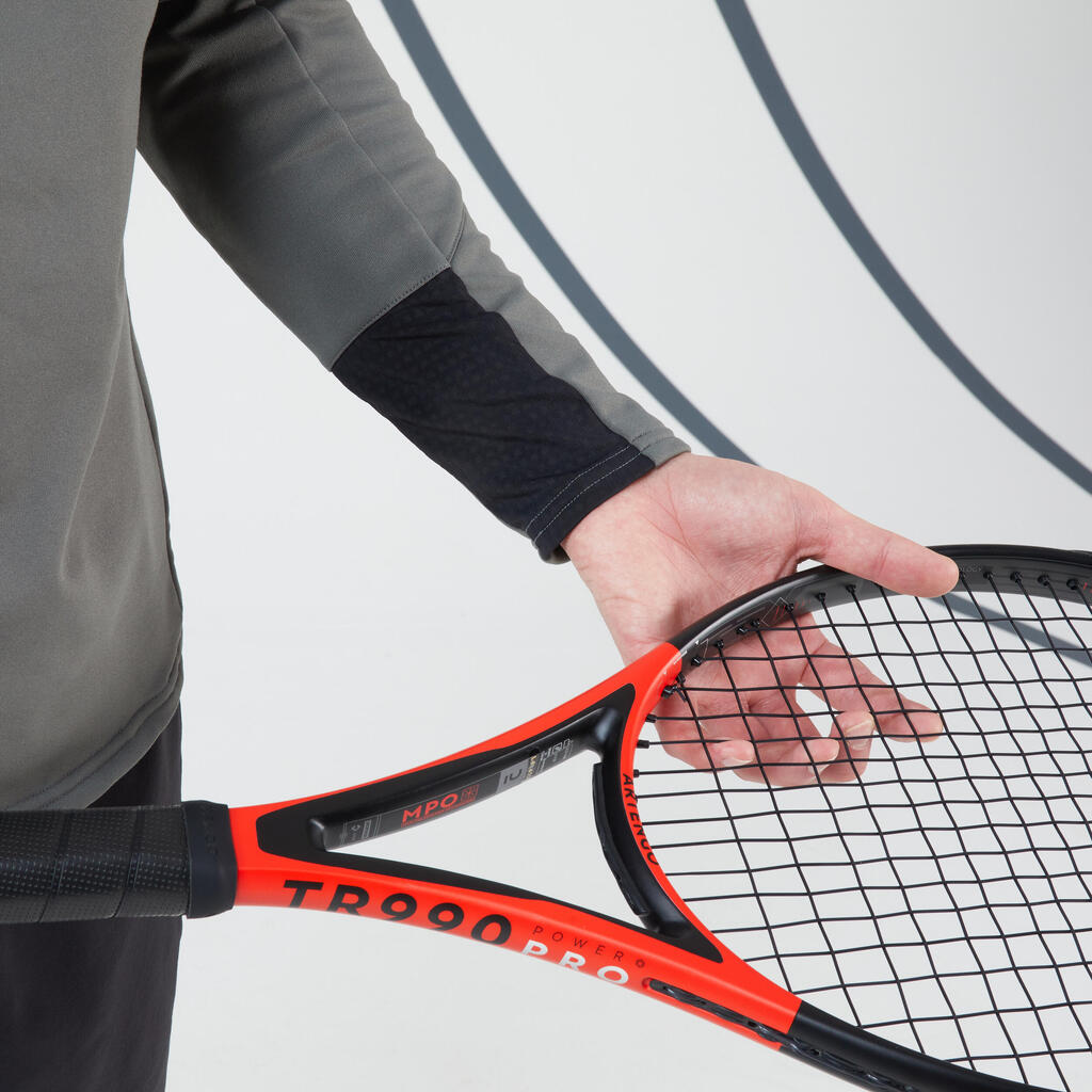 Herren Langarmshirt Tennis - Thermic 1/2 Zip graugrün