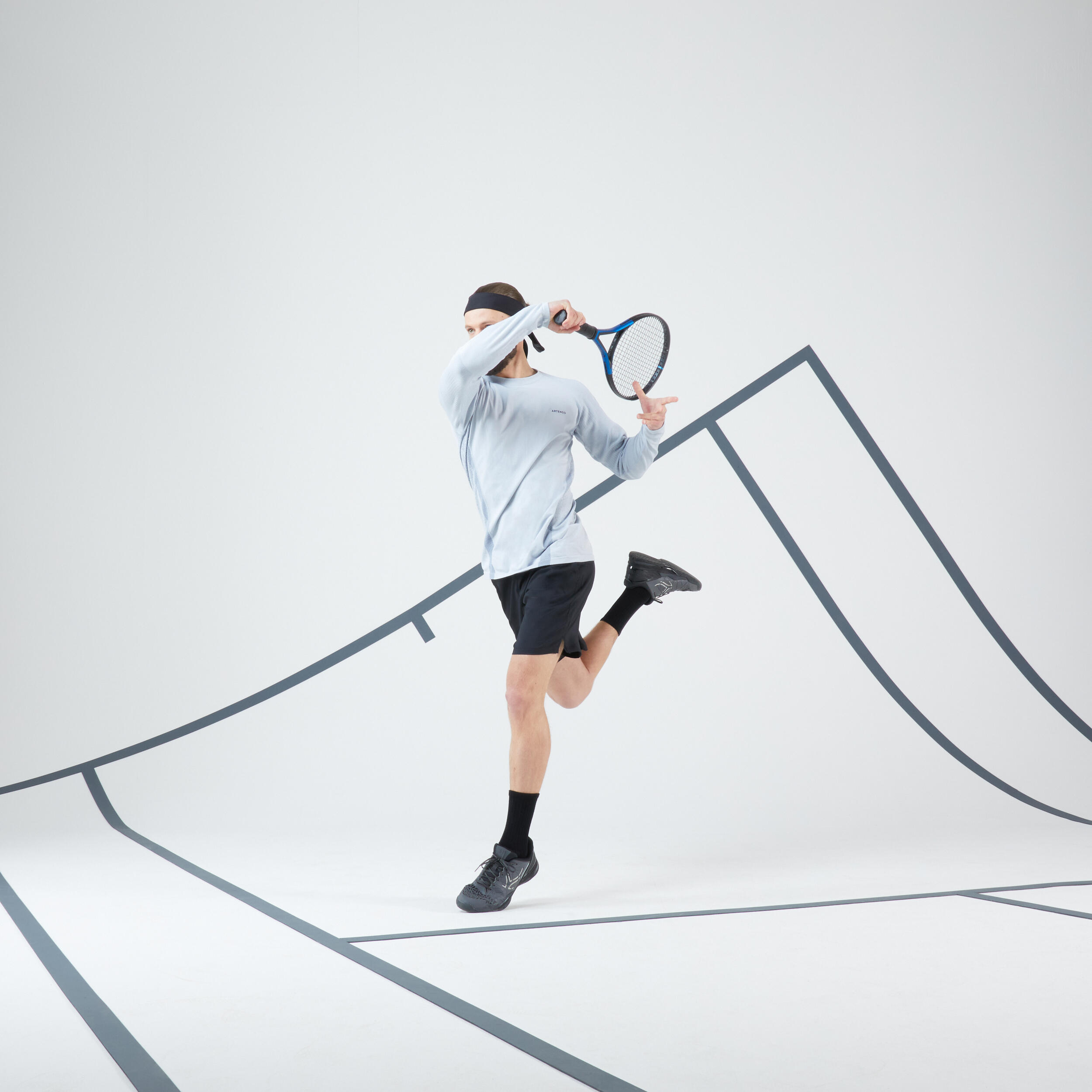 Men Tennis Shorts Dry 500 Black