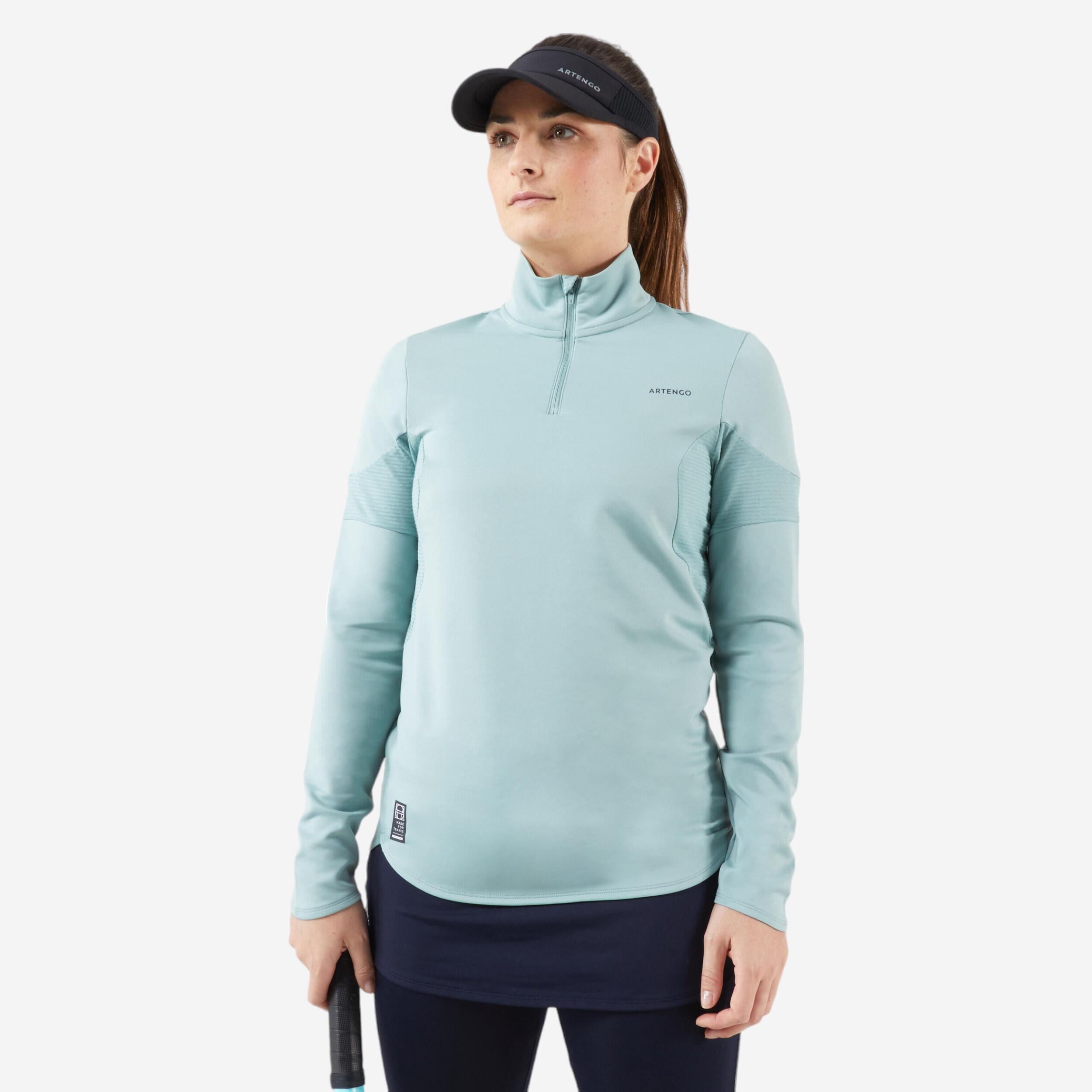 Women's long-sleeved thermal tennis shirt - TH 900 verdigris