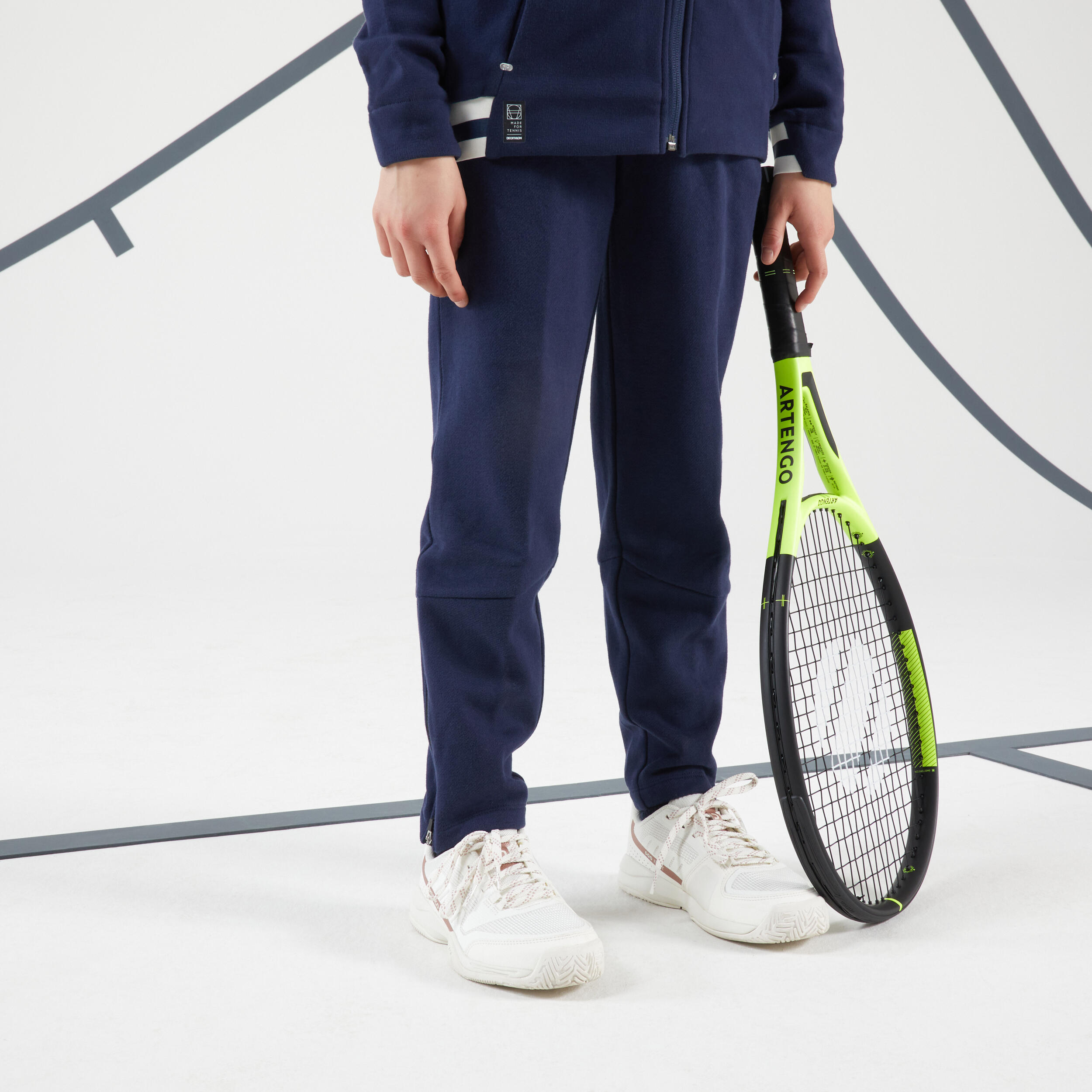 Pantalon Călduros Tenis TH500 Bleumarin Fete
