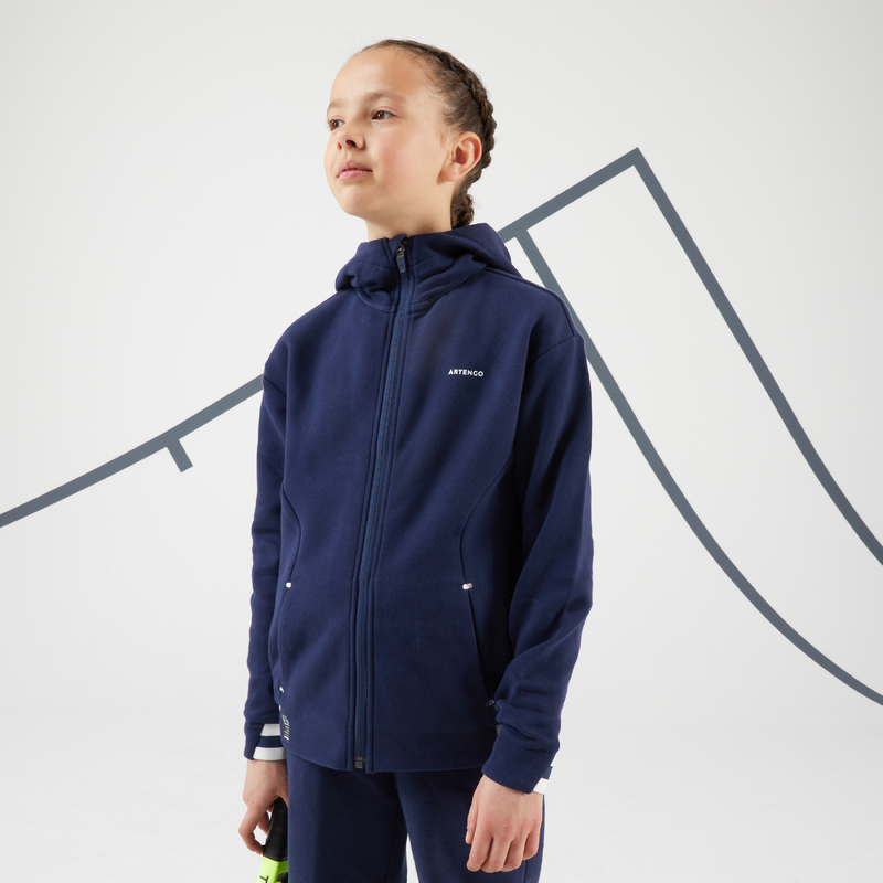 Veste thermique tennis fille TJK TH bleu marine pour les clubs et collectivites Decathlon Pro