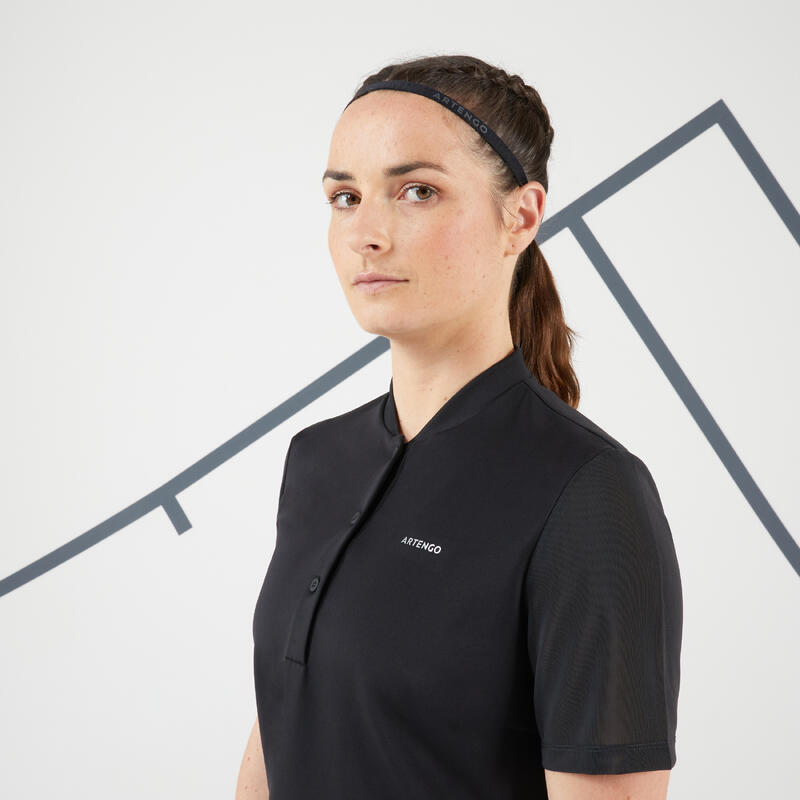 Polo de ténis dry soft mulher - Dry 500 preto