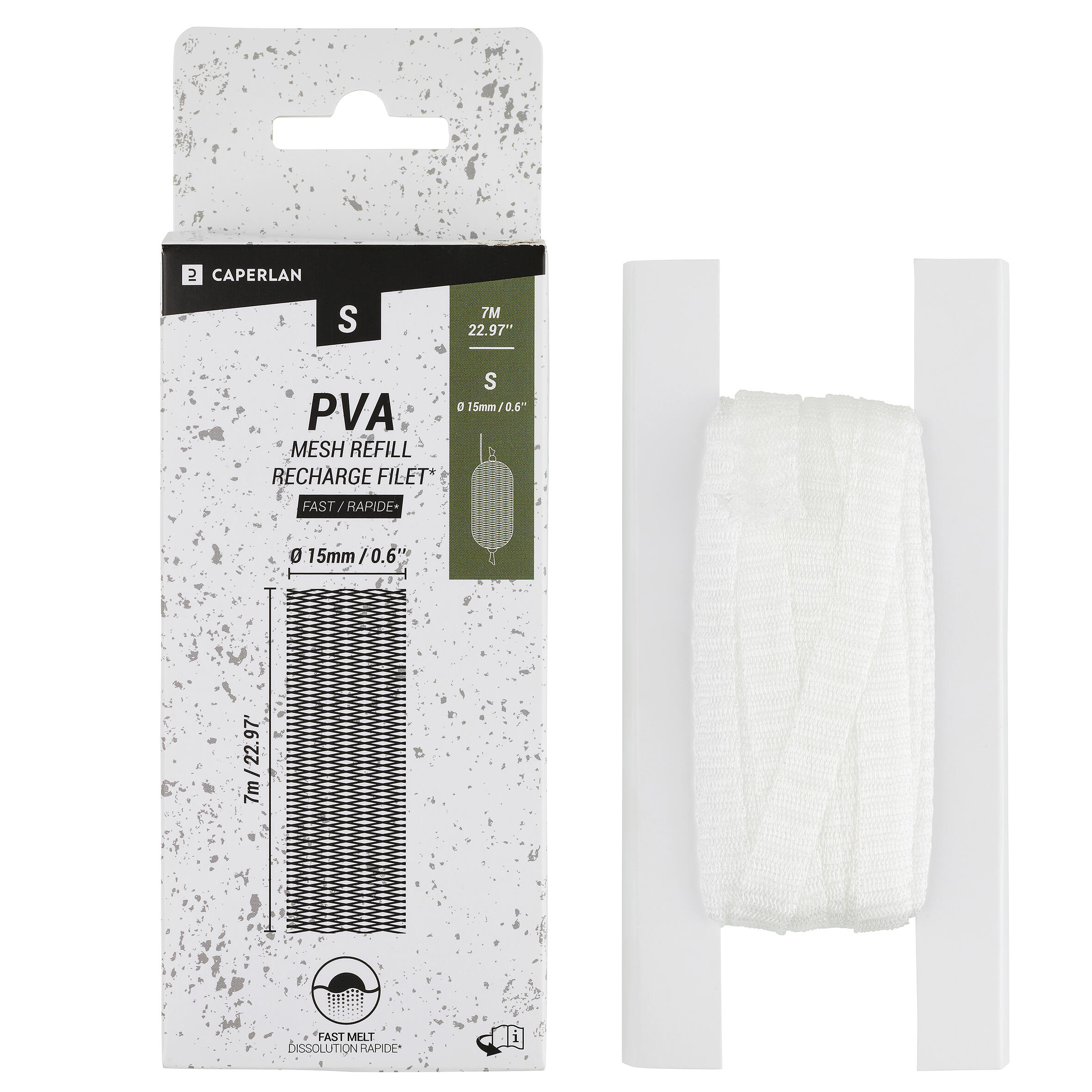 CARP FISHING PVA SOCK REFILL FAST 15MM 7M 2/3