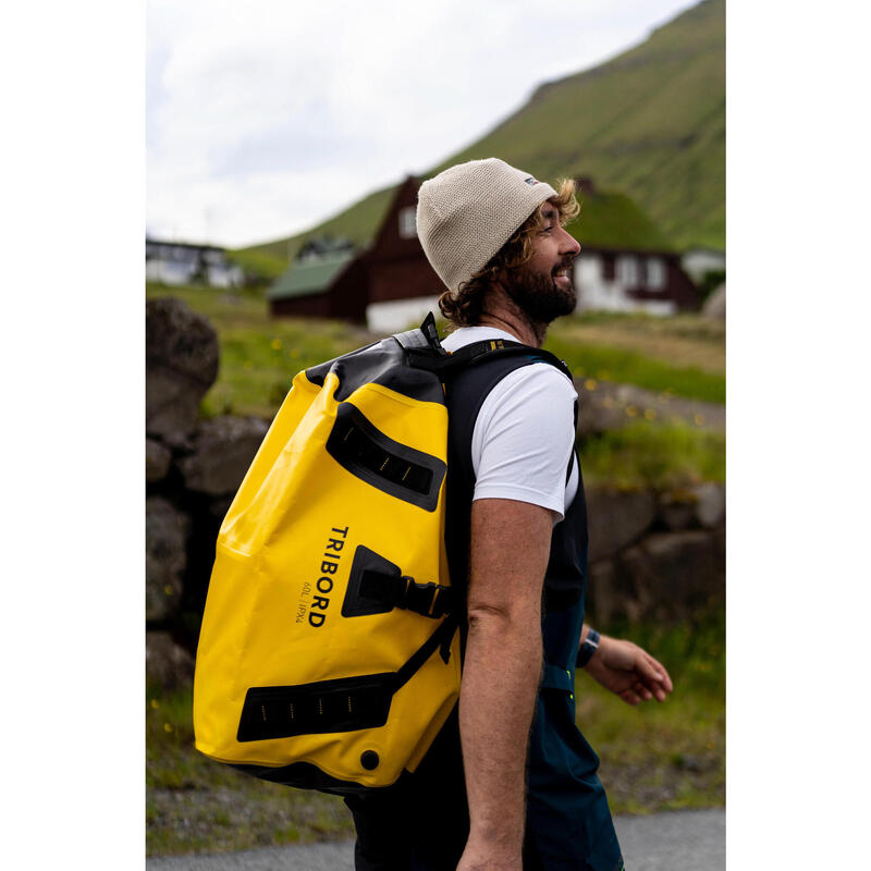 Yelkenli Su Sızdırmaz Seyahat Çantası - Sarı/Siyah - 60 L