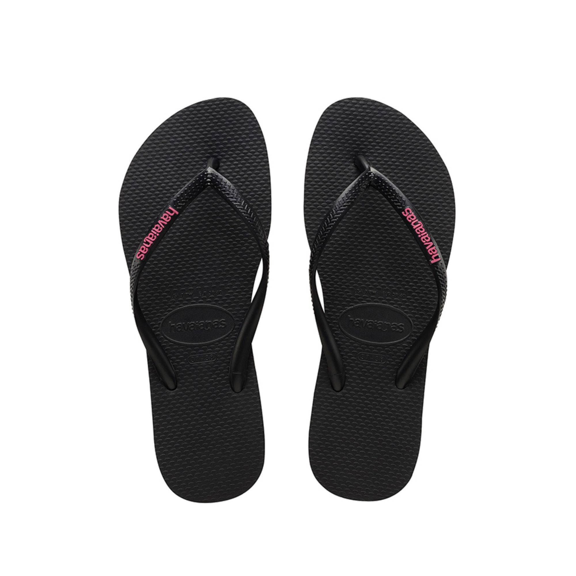 Havaianas Kids Slim Rubber Logo Blk/Rose