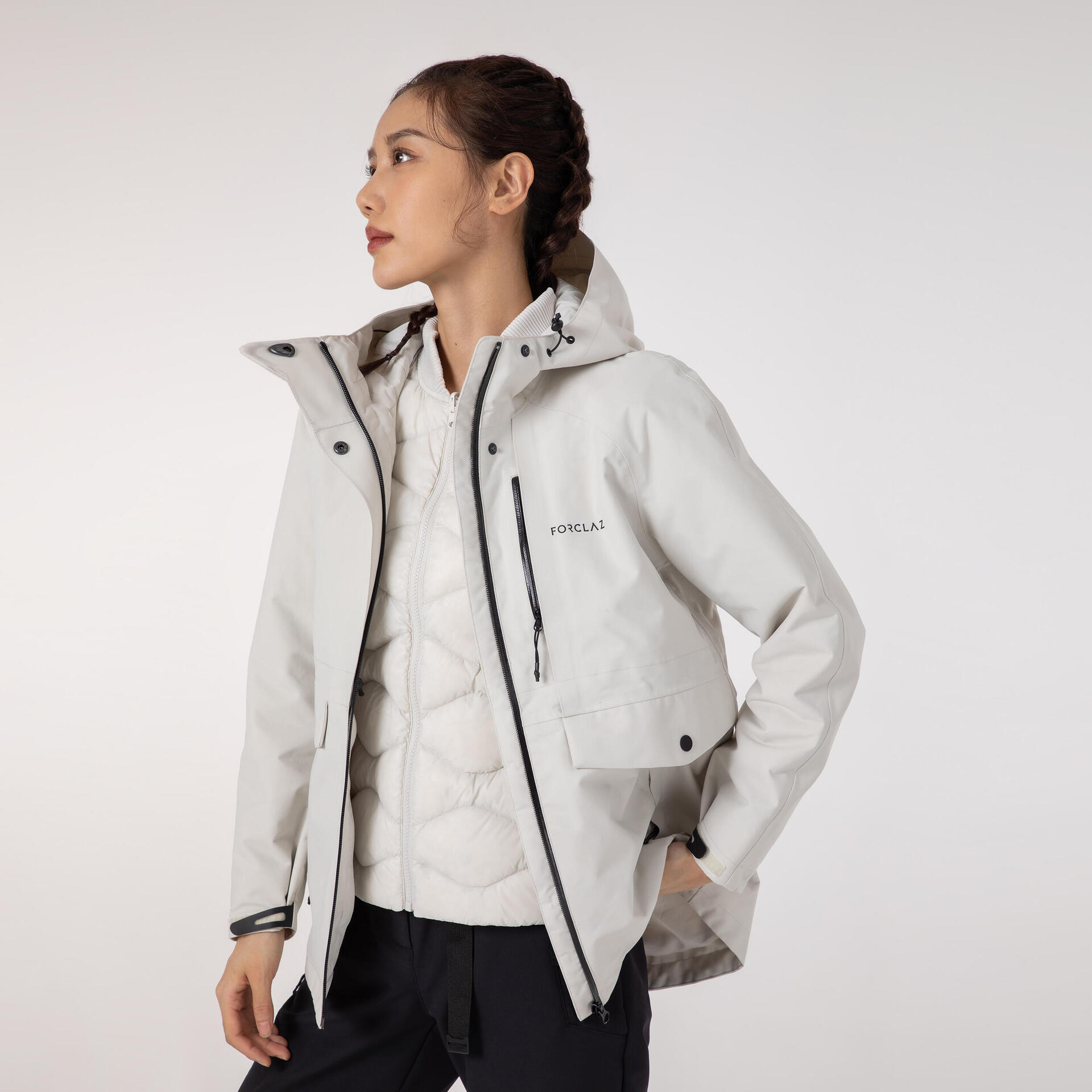 3-IN-1 Women’s Down Jacket, NH500 - Beige