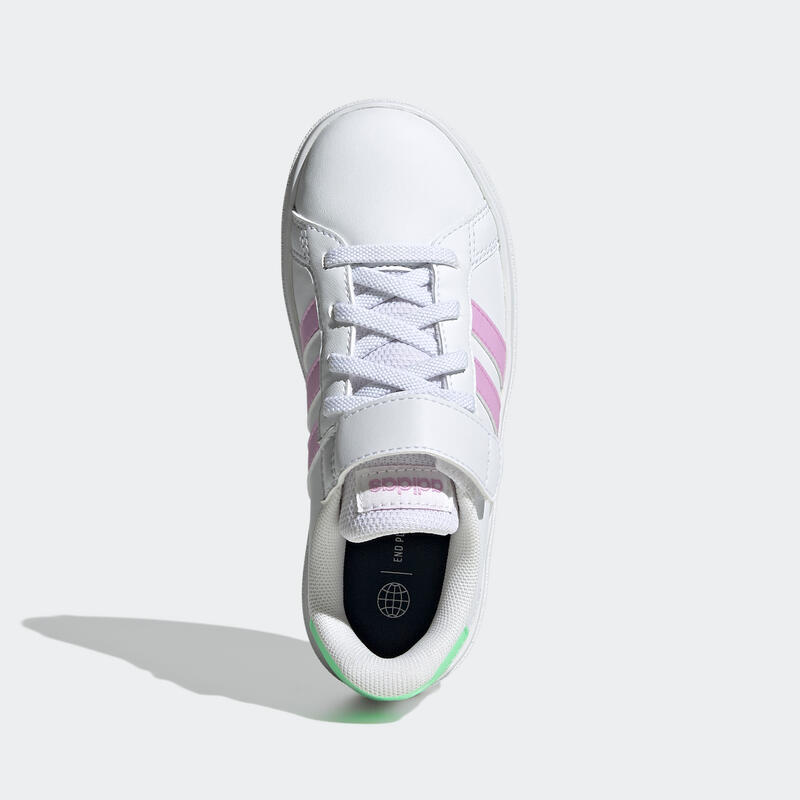 Baskets à scratch enfant - ADIDAS GRAND COURT blanc/nacre