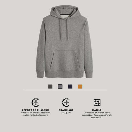 Sweat à capuche Fitness homme - 500 Essentials gris