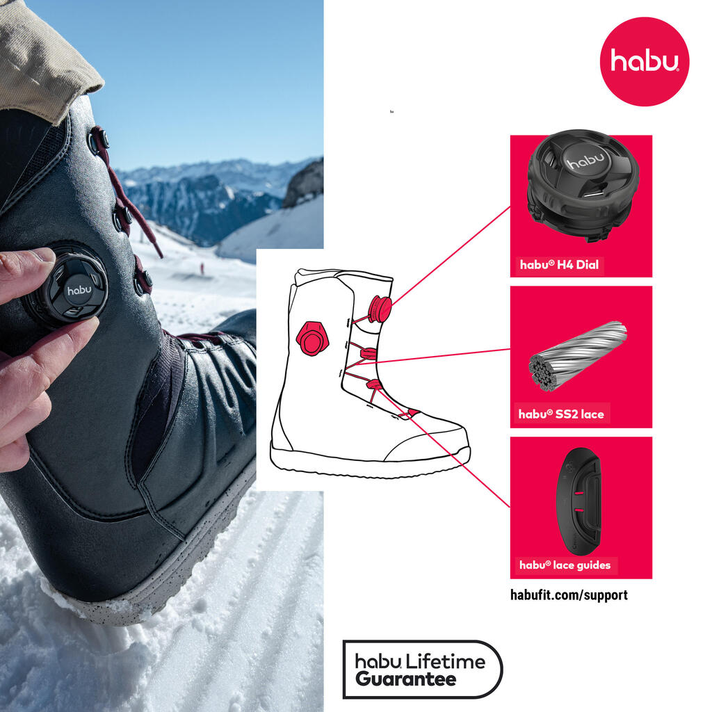Men's hybrid snowboard boots, medium flex - Endzone black