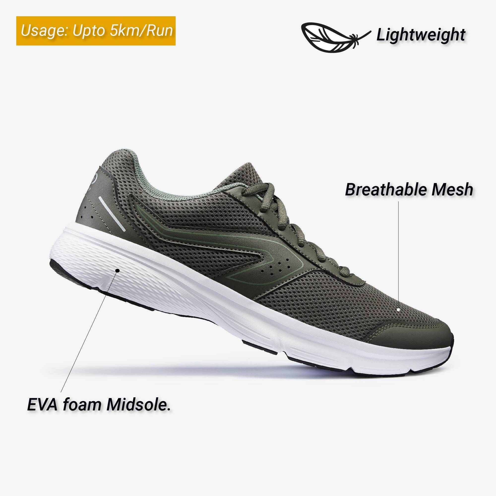 Men Running Shoes Daily with Cushioning, Comfort Fit, Run Comfort - Khaki Grey -  3