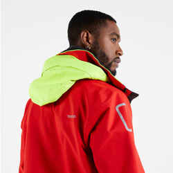 Men's waterproof and windproof sailing anorak SAILING 500 red yellow